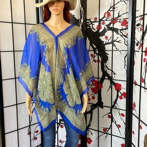 Pack of 2 Versatile shawl/scarf/beach cover up.  ONE SIZE FITS ALL. Blue & Pink